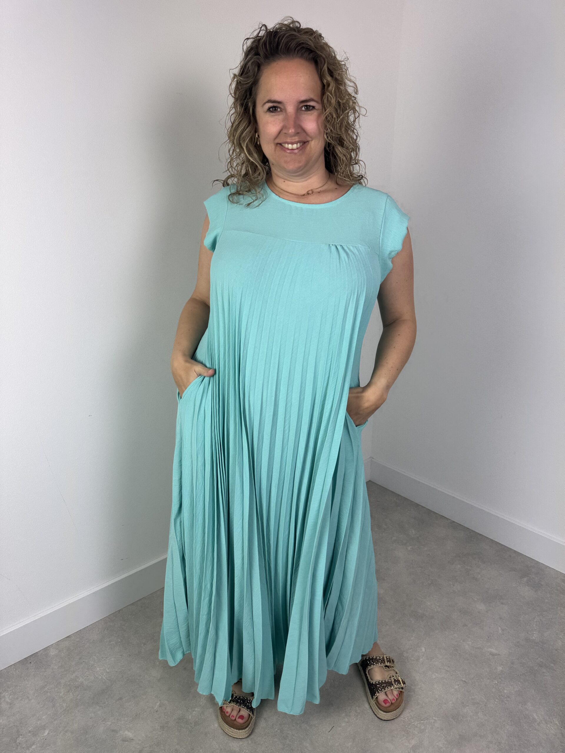 jurk plisse mint nr.474